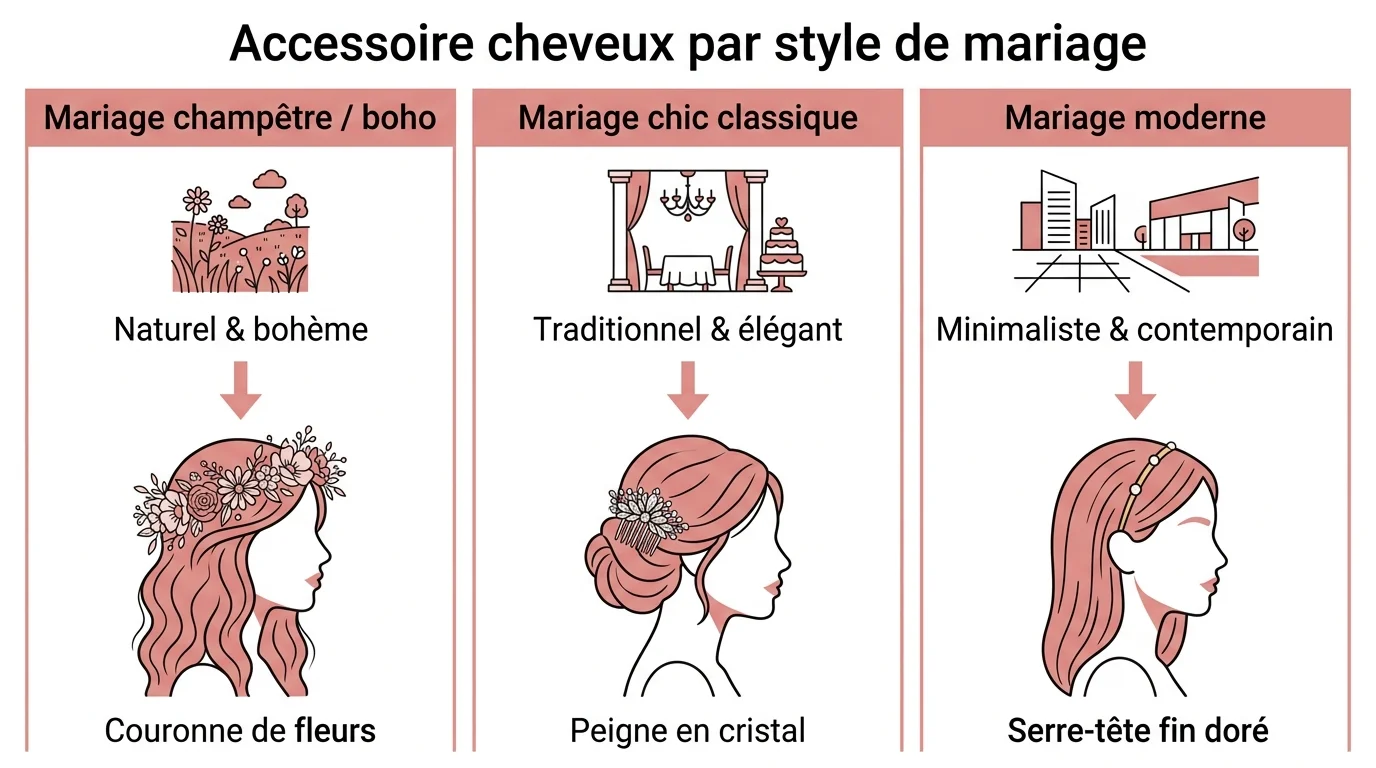 Accessoire cheveux par style de mariage