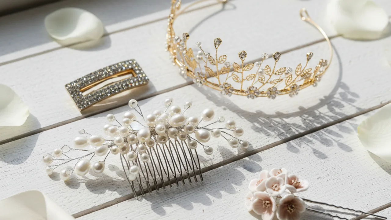 Peignes, barrettes et diadème pour mariée