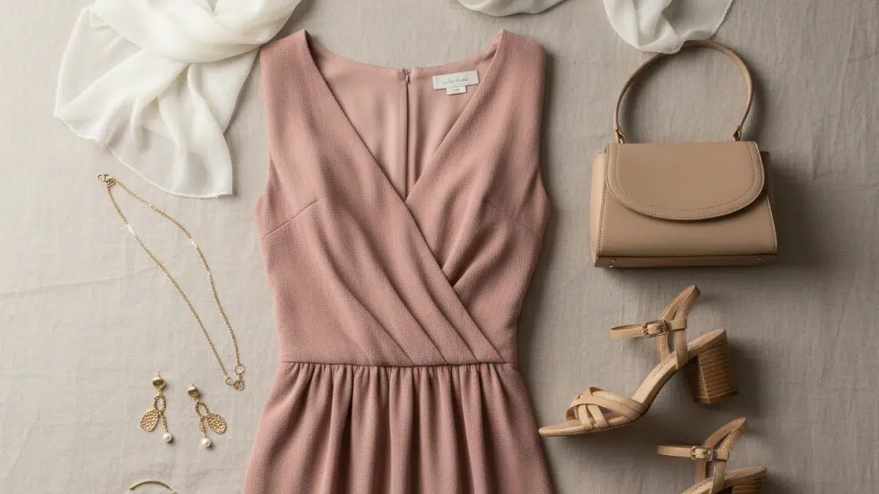 Tenue complète d'invitée avec accessoires assortis