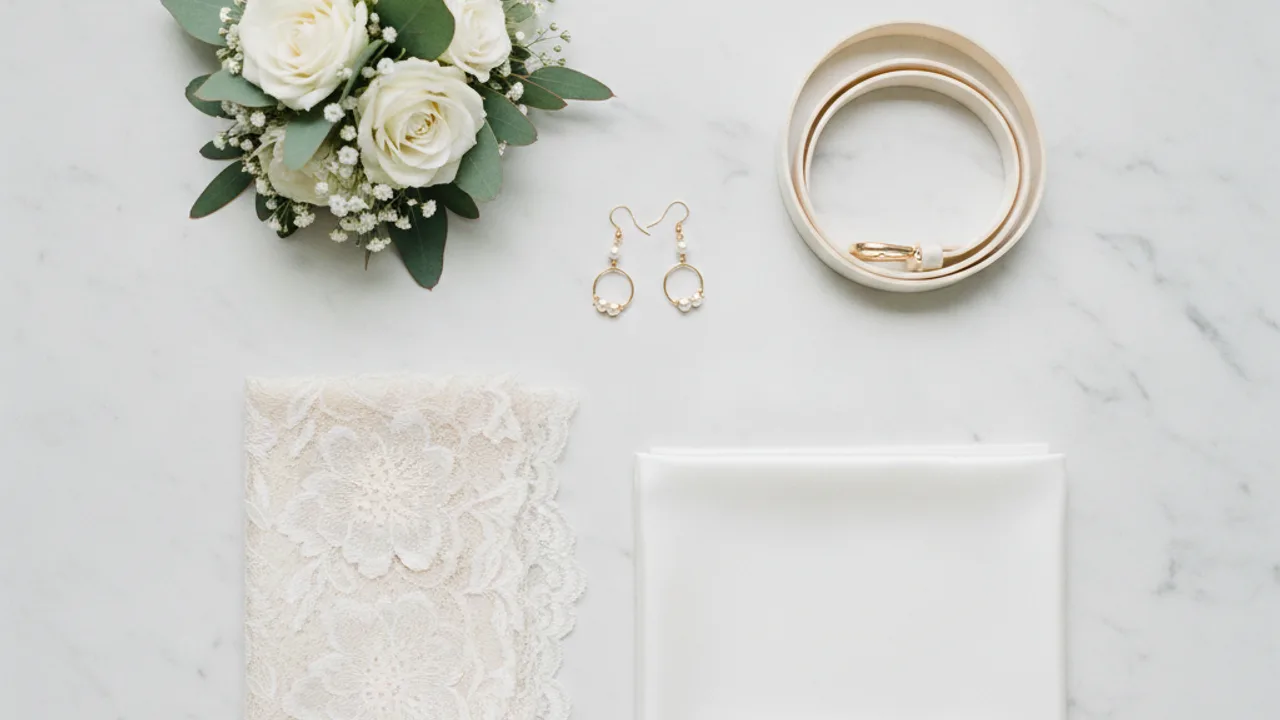 Accessoires et matières pour combinaison de mariée