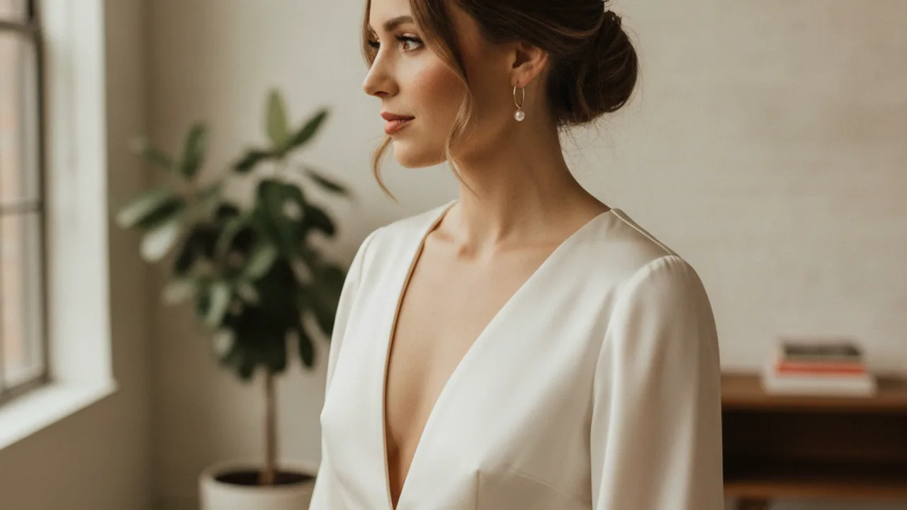 Jumpsuit satin de mariée avec accessoires dorés